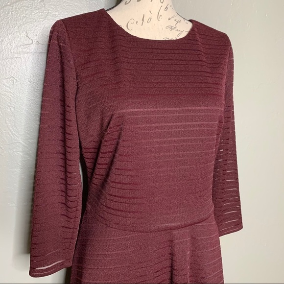 Wisp A-Line Long Sleeve Textured Dress Size 8 - Picture 2 of 6